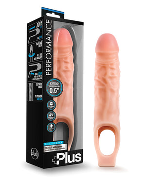 Performance Plus 9in Silicone Cock Sheath Penis Extender Vanilla - iVenuss