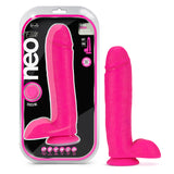 Neo Elite 10in Dual Density Cock W- Balls Neon Pink
