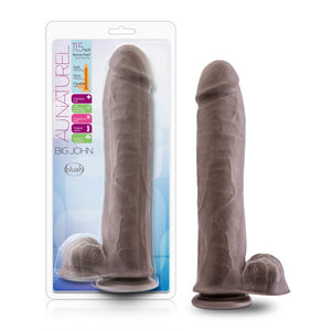 Au Naturel Big John 11.5in Sensa Feel Dual Density Dildo Chocolate - iVenuss