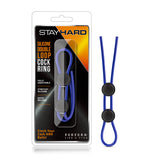 Stay Hard Silicone Double Loop Cock Ring Blue - iVenuss
