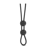 Stay Hard Silicone Double Loop Cock Ring Black - iVenuss