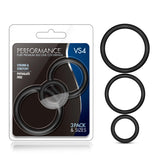 Performance Vs4 Pure Premium Silicone Cockring Set Black - iVenuss