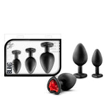 Luxe Bling Plugs Training Kit Black W-red Gems