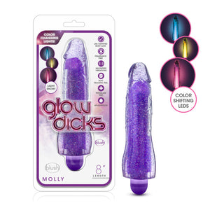 Glow Dicks Molly Glitter Vibrator Purple - iVenuss