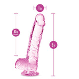 Naturally Yours 6in Rose Crystalline Dildo