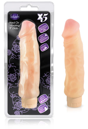 X5 9in Hard On Vib Dildo Natural - iVenuss