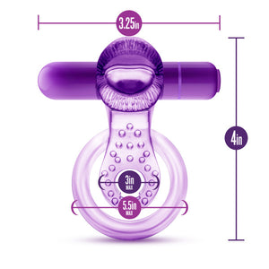 Play With Me Lick It Vibrating Double Strap Cock Ring Purple - iVenuss