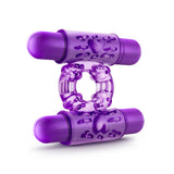Play With Me Double Play Dual Vibrating Cockring Purple - iVenuss