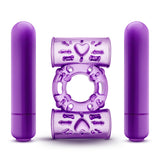 Play With Me Double Play Dual Vibrating Cockring Purple - iVenuss