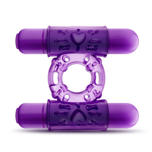 Play With Me Double Play Dual Vibrating Cockring Purple - iVenuss