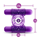 Play With Me Double Play Dual Vibrating Cockring Purple - iVenuss