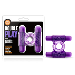 Play With Me Double Play Dual Vibrating Cockring Purple - iVenuss