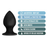 Anal Adventures Platinum Silicone Anal Stout Plug Medium Black