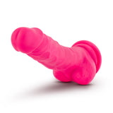 Neo Elite 7.5in Silicone Dual Density Cock W- Balls Neon Pink - iVenuss