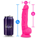 Neo Elite 7.5in Silicone Dual Density Cock W- Balls Neon Pink - iVenuss