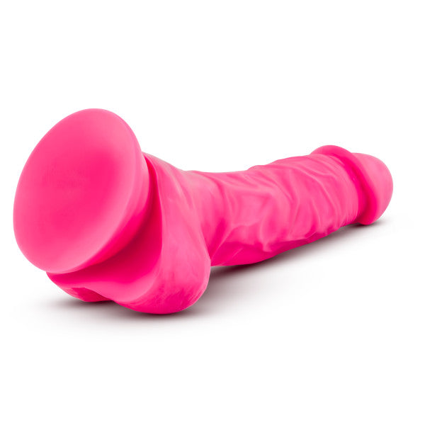 Neo Elite 7.5in Silicone Dual Density Cock W- Balls Neon Pink - iVenuss