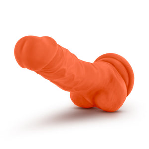 Neo Elite 7.5in Silicone Dual Density Cock W- Balls Neon Orange - iVenuss