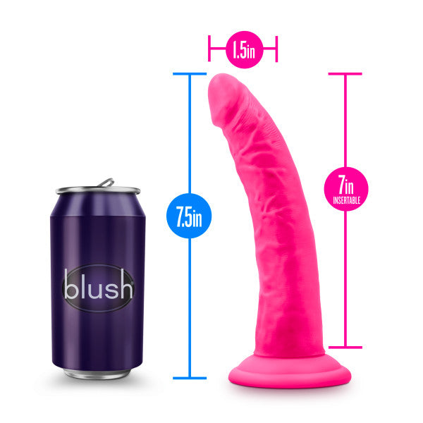 Neo Elite 7.5in Silicone Dual Density Cock Neon Pink - iVenuss