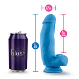 Neo Elite 7in Silicone Dual Density Cock W- Balls Neon Blue - iVenuss