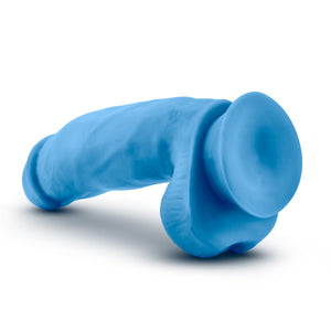 Neo Elite 7in Silicone Dual Density Cock W- Balls Neon Blue - iVenuss
