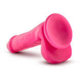 Neo Elite 6in Silicone Dual Density Cock W- Balls Neon Pink - iVenuss