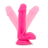 Neo Elite 6in Silicone Dual Density Cock W- Balls Neon Pink - iVenuss