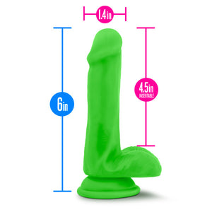 Neo Elite 6in Silicone Dual Density Cock W- Balls Neon Green - iVenuss