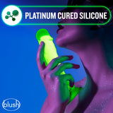 Neo Elite Glow In The Dark 7.5 In Silicone Dual Density Cock W- Balls Neon Green