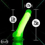 Neo Elite Glow In The Dark 7.5 In Silicone Dual Density Cock W- Balls Neon Green