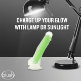 Neo Elite Glow In The Dark 7.5 In Silicone Dual Density Cock W- Balls Neon Green