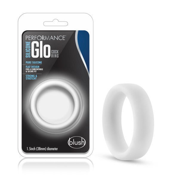 Performance Silicone Glo Cock Ring White Glow - iVenuss