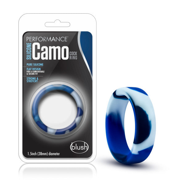 Performance Silicone Camo Cock Ring Blue Camoflauge - iVenuss