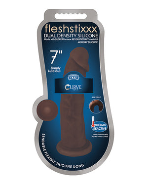 Fleshstixxx 7in Silicone Dildo No Balls Chocolate - iVenuss