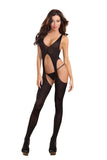 Madrid Suspender Bodystocking Black Os - iVenuss
