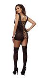 Lace Up Back Garter Dress Black Queen - iVenuss