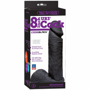 Vac U Lock Code Black 8in Ultraskyn Cock - iVenuss