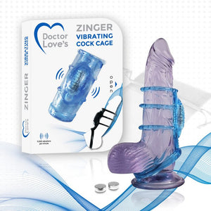 Doctor Love Zinger Vibrating Cock Cage Blue - iVenuss