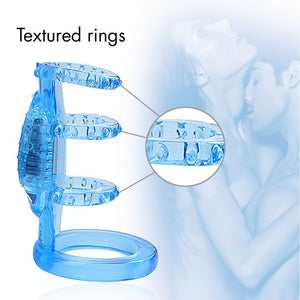 Doctor Love Zinger Vibrating Cock Cage Blue - iVenuss