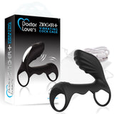 Doctor Love Zinger+ Vibrating Rechargeable Cock Cage Black - iVenuss