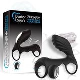 Doctor Love Zinger+ Vibrating Rechargeable Cock Cage W- Remote Black