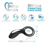 Doctor Love Zinger+ Vibrating Rechargeable Cock Ring Black - iVenuss