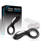 Doctor Love Zinger+ Vibrating Rechargeable Cock Ring Black - iVenuss