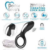 Doctor Love Zinger+ Vibrating Rechargeable Cock Ring W- Remote Black - iVenuss