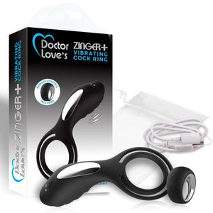 Doctor Love Zinger+ Vibrating Rechargeable Cock Ring W- Remote Black - iVenuss