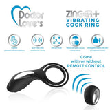 Doctor Love Zinger+ Vibrating Rechargeable Cock Ring W- Remote Black - iVenuss