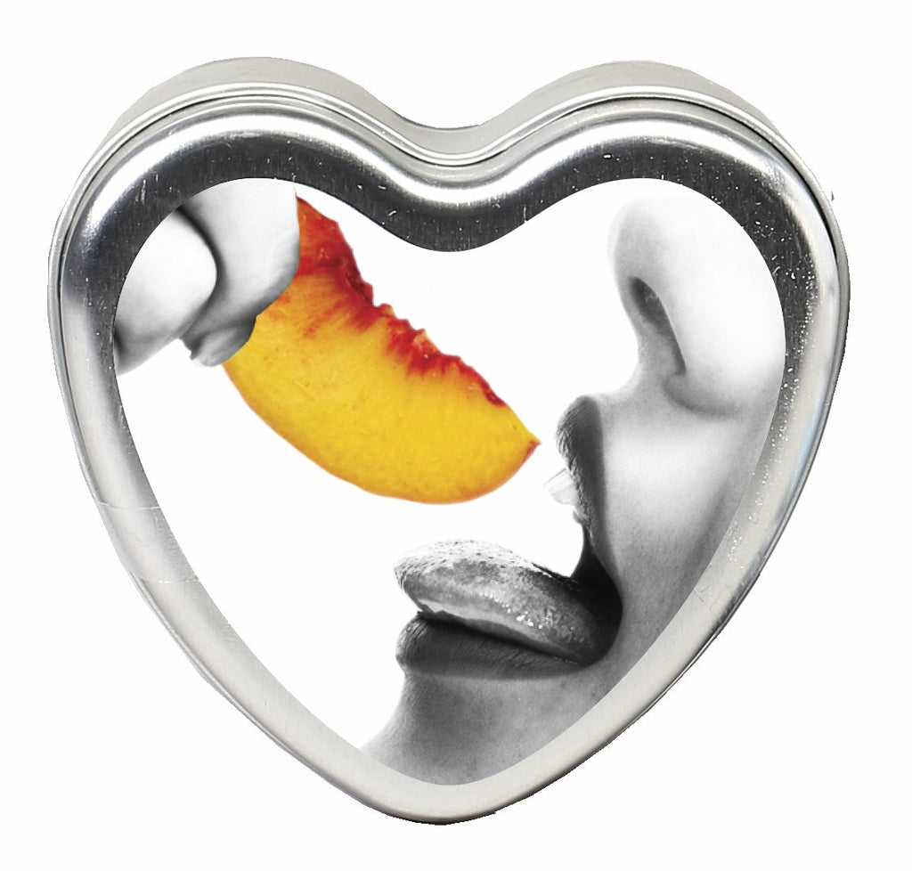 Candle 3-in-1 Heart Edible Peach 4.7 Oz - iVenuss