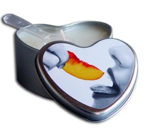 Candle 3-in-1 Heart Edible Peach 4.7 Oz - iVenuss