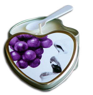 Candle 3-in-1 Heart Edible Grape 4.7 Oz - iVenuss