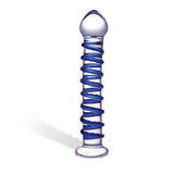 Blue Spiral Glass Dildo - iVenuss