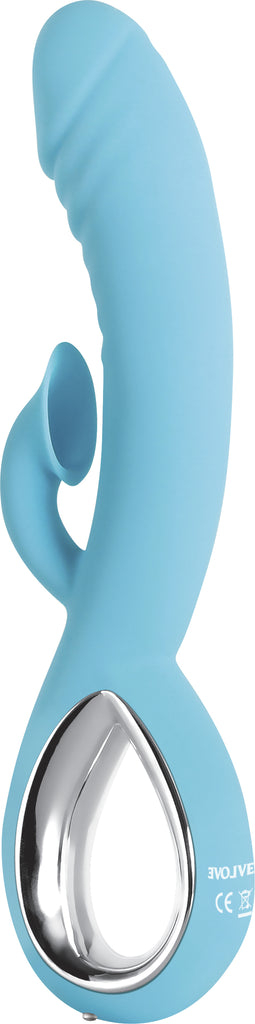 Triple Infinity Realistic Vibrator With Suction Blue - iVenuss